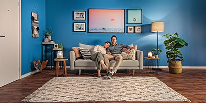 timeline gallery wall ideas used in tv room
