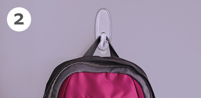 Command™ Clear Large Hook as backpack hanger hook
