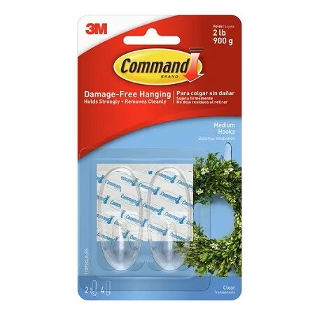 Command™ Clear Medium Hooks
