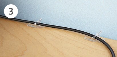 Organize cords in your home office with Command™ Cord Clips
