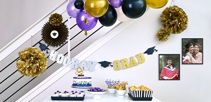 Graduation wall décor using Command
