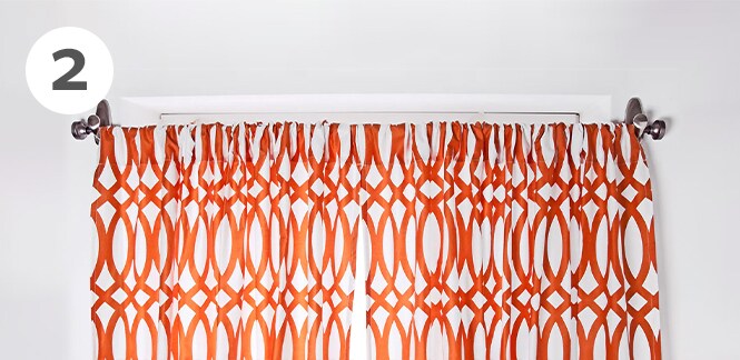 Curtain hung with hooks for curtain
