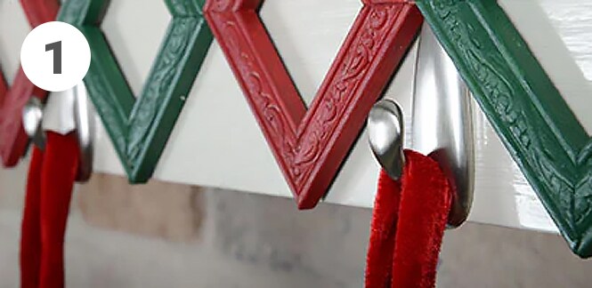Stocking holder for wall hung with a Command™ Metal Hook
