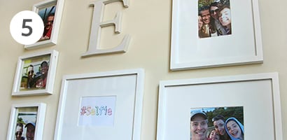 Creative selfie wall using picture hanging strips
